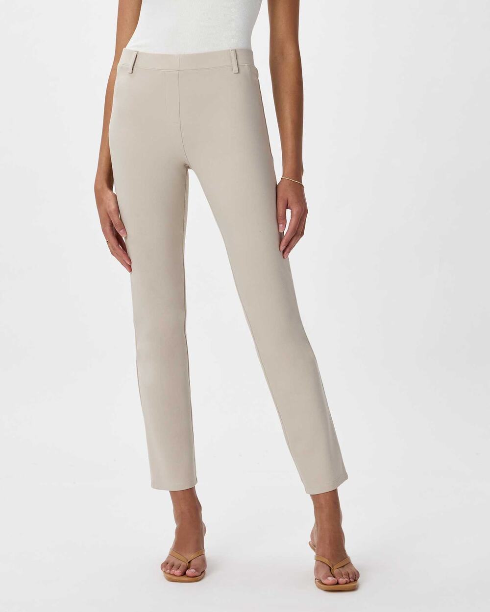 Quince Ecru Ultra-Stretch Ponte Straight Leg Pants Women's Size Medium Petite